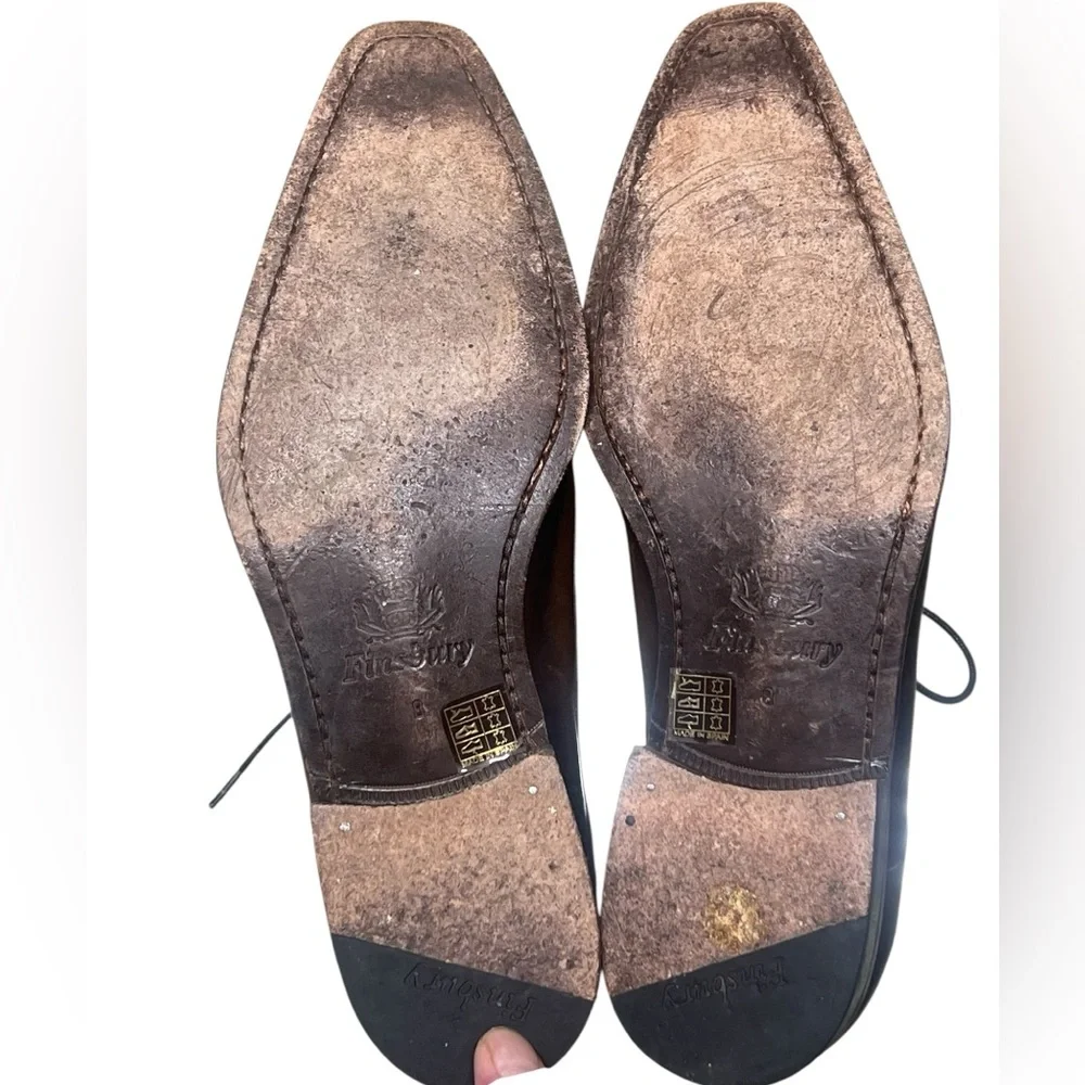 Finsbury Neiva brown leather lace up derby dress shoes Made in Spain